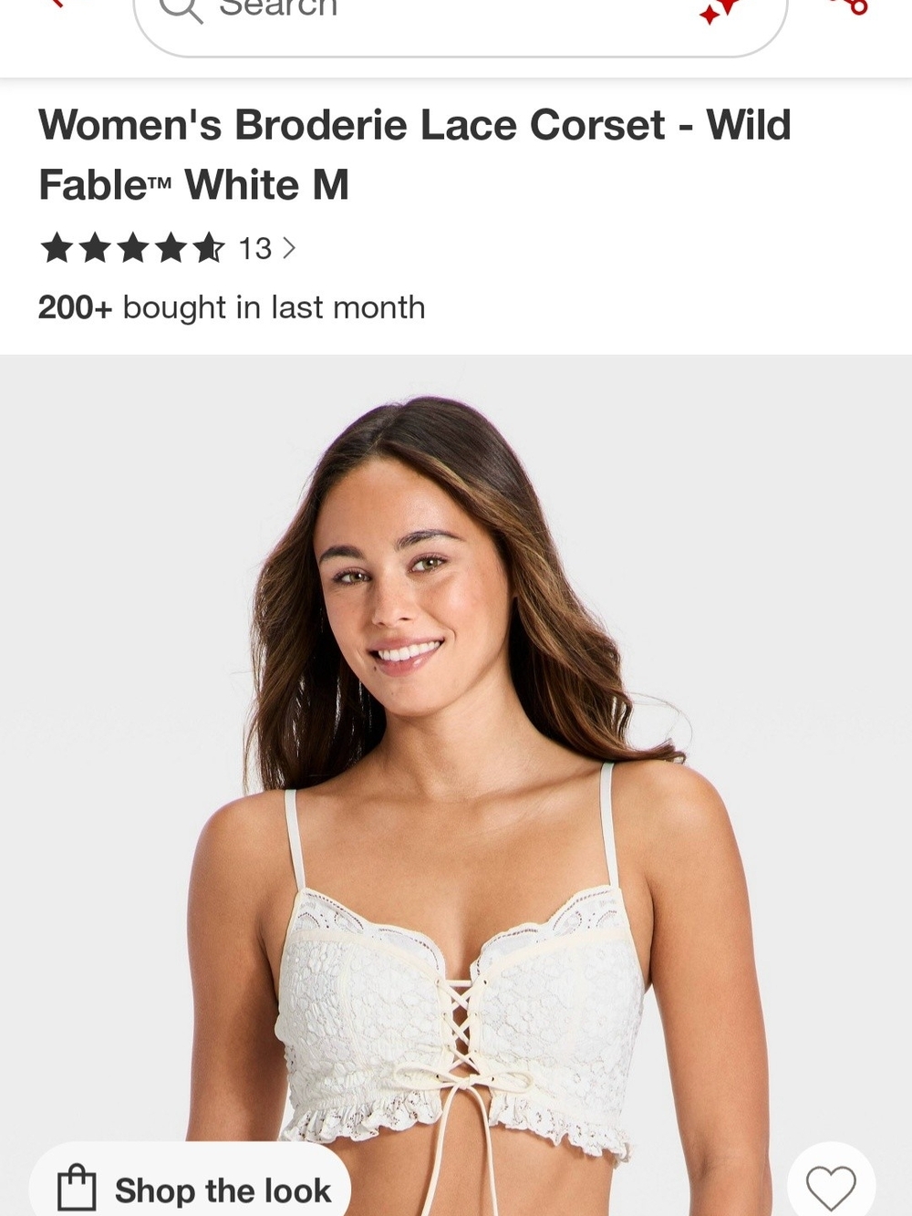 wild fable White Broderie Lace Corset Bralette